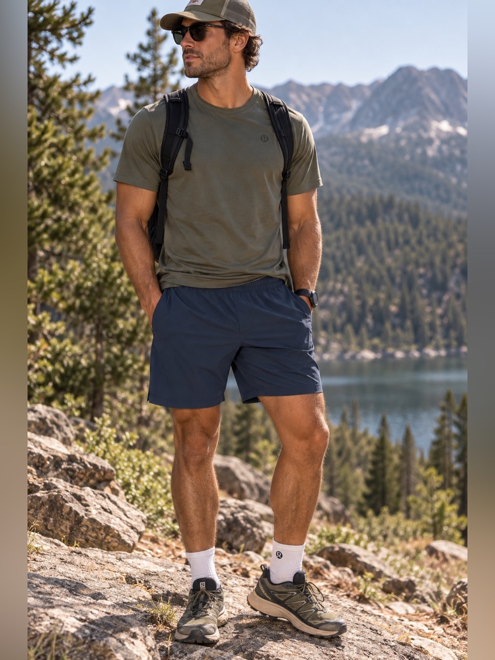 Lululemon Pace Breaker Linerless Shorts Navy Gorpcore Athleisure S 7 Inch